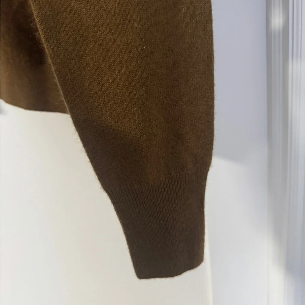 White + Warren Camel Button-Up Sweater - Picture 3 of 4